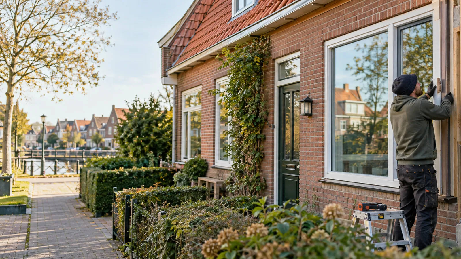 Vakman verduurzaamt een Nederlandse woning met isolatie en een warmtepomp